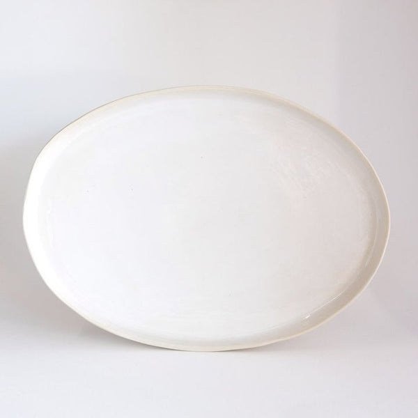 Oval Platter - White on Stone