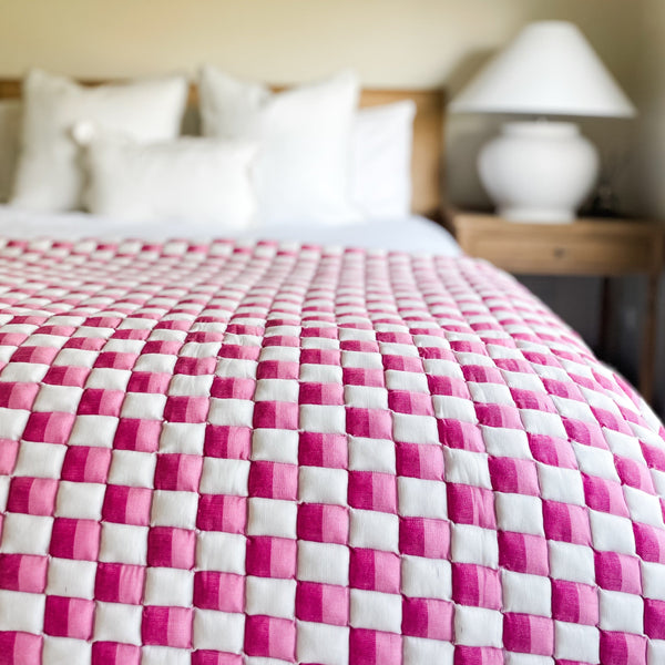 Pink & White Coverlet