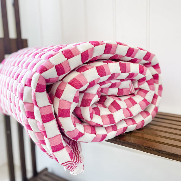 Pink & White Coverlet